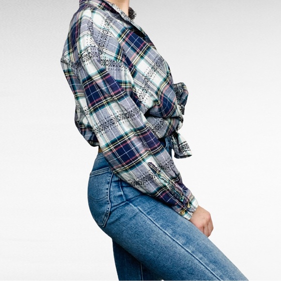 VINTAGE | 1980’s Gitano Plaid Embroidered Preppy Plus Size Button Down Shirt - Picture 8 of 14